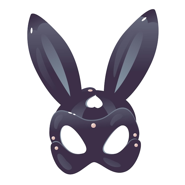 Vecteur masque de lapin en cuir noir illustration de dessin animé vectorielle