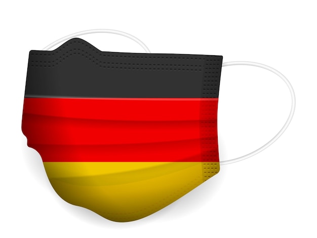 Vecteur masque médical drapeau allemagne