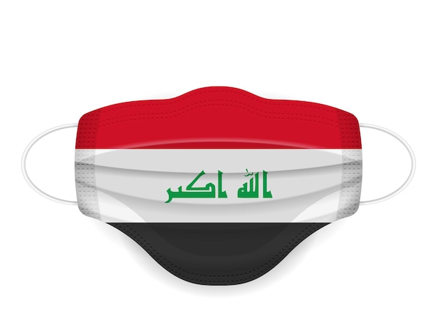 Masque médical drapeau de l'Irak