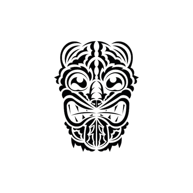 Masque de motif Symbole totem traditionnel Style maori Illustration vectorielle isolée sur fond blanc