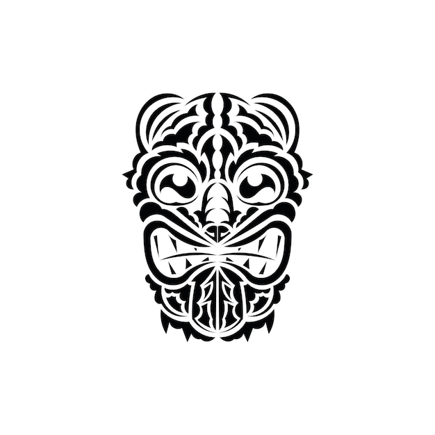 Masque De Motif Symbole Totem Traditionnel Style Maori Illustration Vectorielle Isolée Sur Fond Blanc