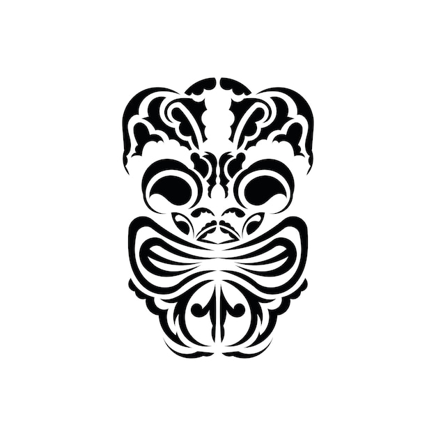 Masque de motif Tatouage noir dans le style des anciennes tribus Style simple Vecteur isolé sur fond blanc