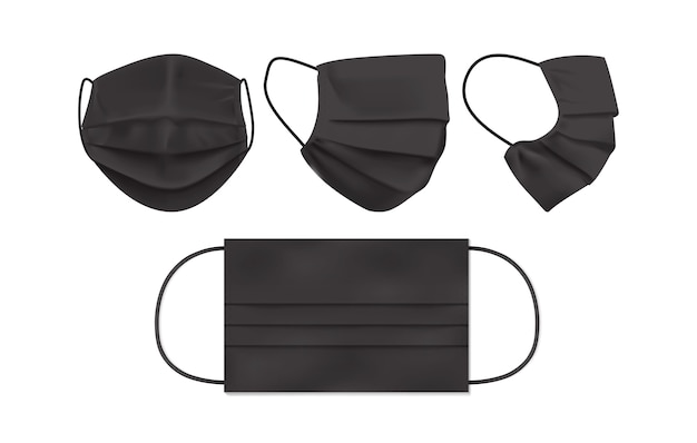 Masque noir isolé sur fond blanc