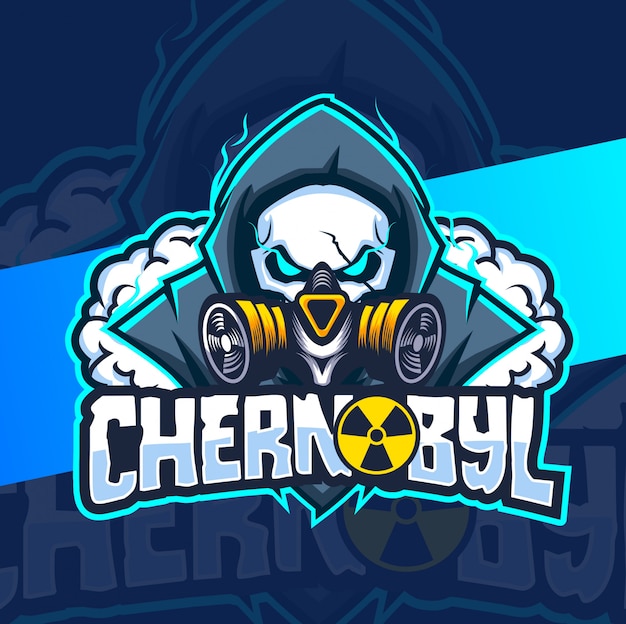 Vecteur masque nucléaire de chernobyl esport logo