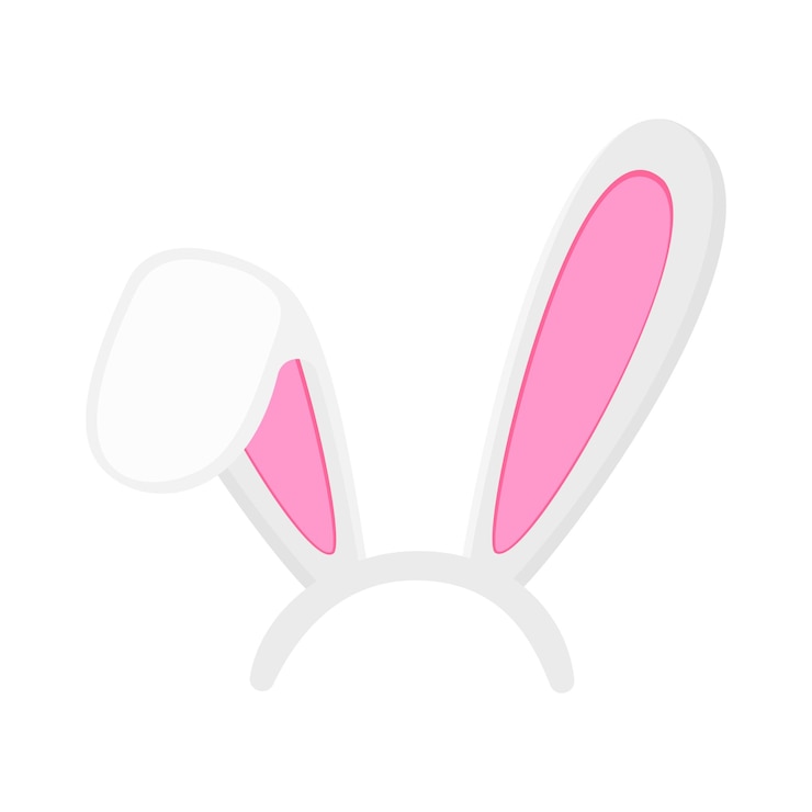 Vecteur masque d'oreilles de lapin accessoires d'oreilles de lapin pour la fête de pâques ou le photomaton élément de costume de lièvre pour les enfants