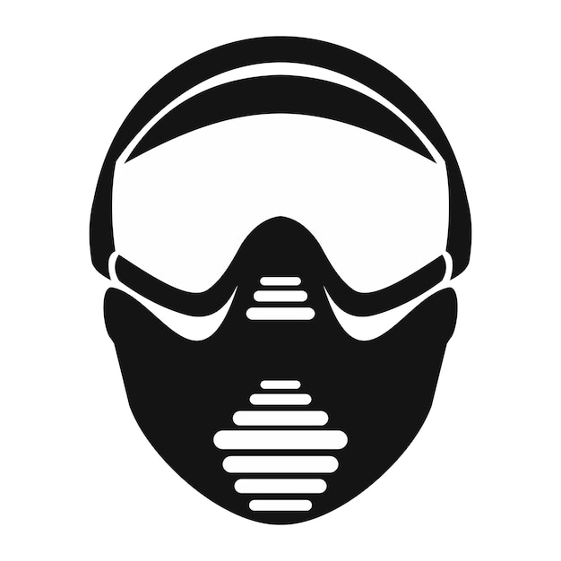 Masque De Paintball Avec Icône Simple De Lunettes Isolée Sur Fond Blanc