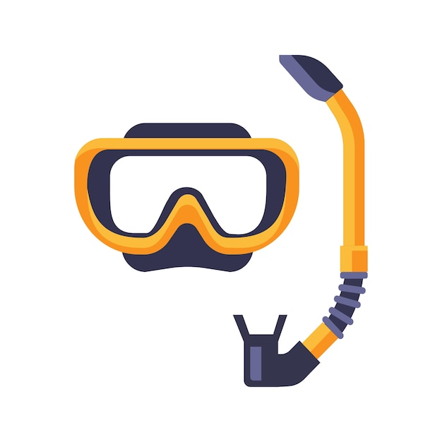 Vecteur masque de plongée et snorkel pour les professionnels illustration vectorielle