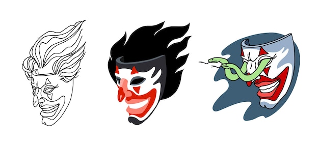 Le masque souriant du joker Le concept d'humoriste et d'humour noir