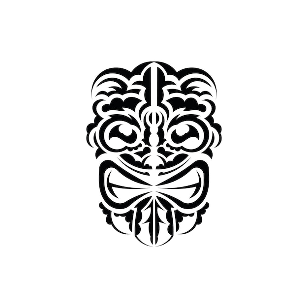 Vecteur masque tribal symbole totem traditionnel style polynésien vecteur sur fond blanc