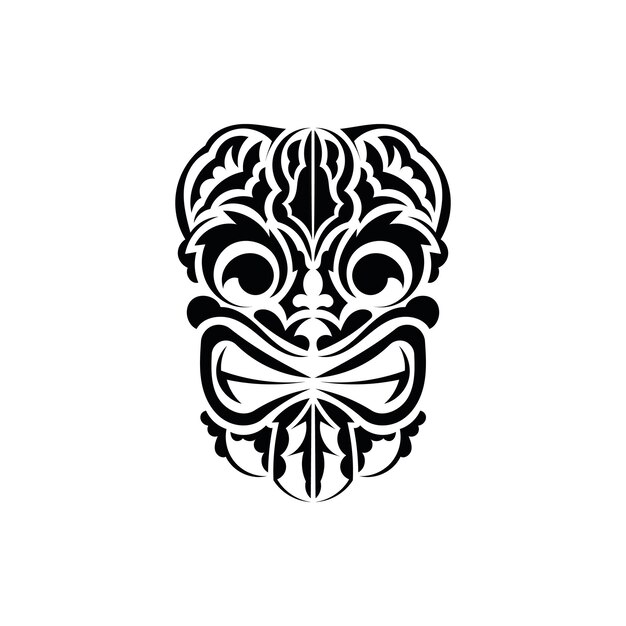 Masque tribal Symbole totem traditionnel Style simple Illustration vectorielle isolée sur fond blanc