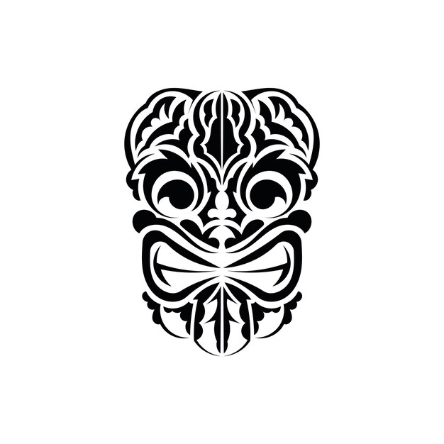 Masque Tribal Symbole Totem Traditionnel Style Simple Illustration Vectorielle Isolée Sur Fond Blanc