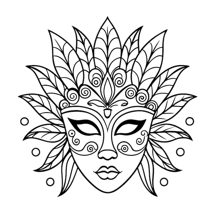 Vecteur un masque avec un visage dessiné dessus