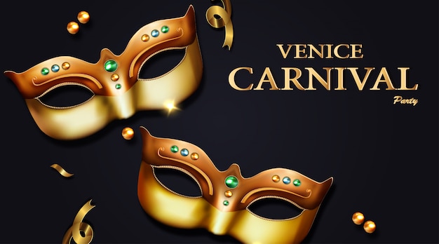 Masques dorés du carnaval de Venise