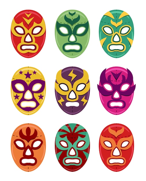 Vecteur masques mexicains traditionnels avec des couleurs