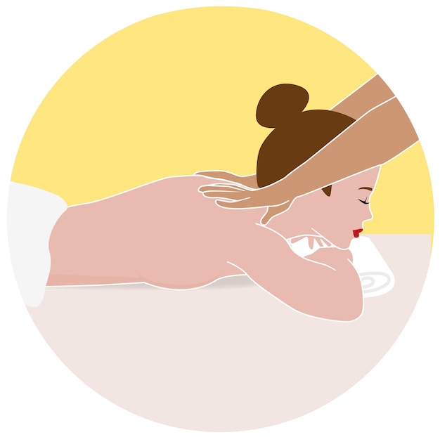 Vecteur massage femme détente et soins du corps