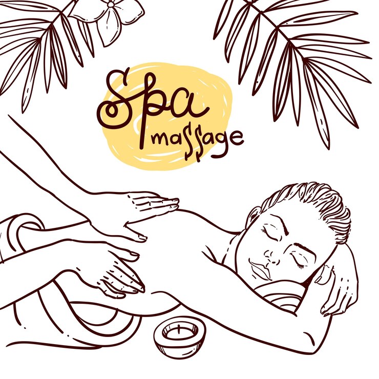 Massage d'illustration dessiné à la main