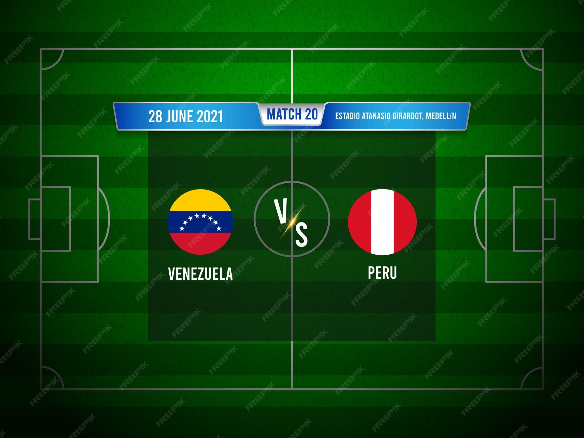 Match De Football De La Copa America Venezuela Vs Pérou Vecteur Premium