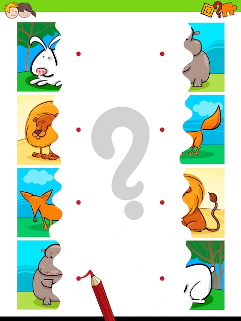 Match Puzzles D'animaux De Dessins Animés