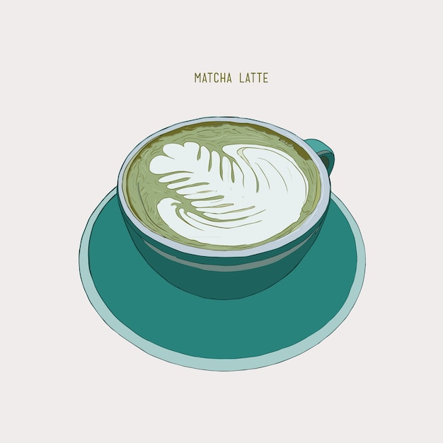 Vecteur matcha latte