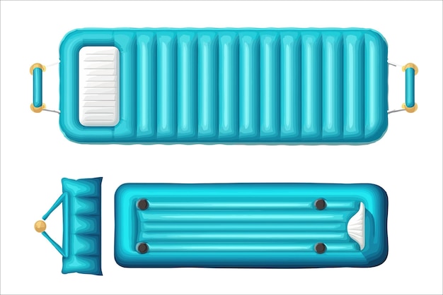 Matelas gonflable réaliste Isolé sur fond Illustration vectorielle de dessin animé