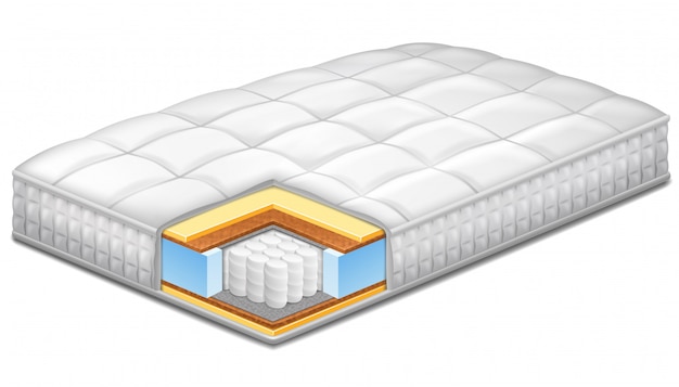 Vecteur matelas orthopédique confortable hypoallergénique.