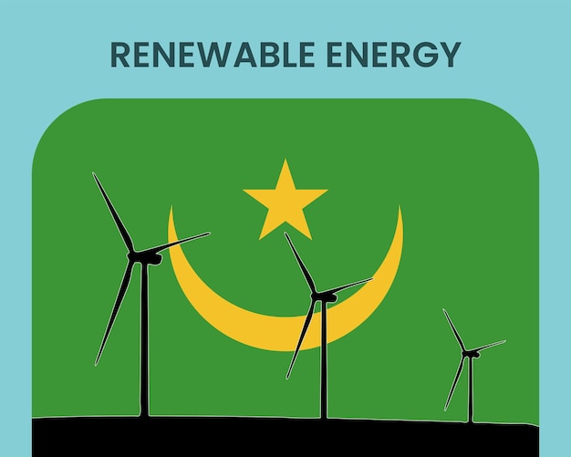 Vecteur mauritanie énergie renouvelable idée d'énergie environnementale et écologique