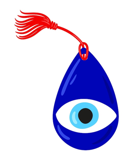 Vecteur mauvais yeux ensemble de mascottes différentes dessinées à la main mauvais œil hamsa main de fatima oeil de la providence illustrations vectorielles d'amulettes en bleu style de dessin à main levée isolé sur blanc