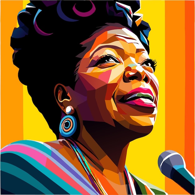 Maya Angelou Dans La Contemplation Réfléchie De L'art Créatif