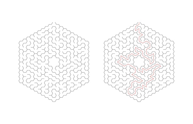 Maze Puzzle Game Book Page Activité amusante et stimulante pour tous les âges
