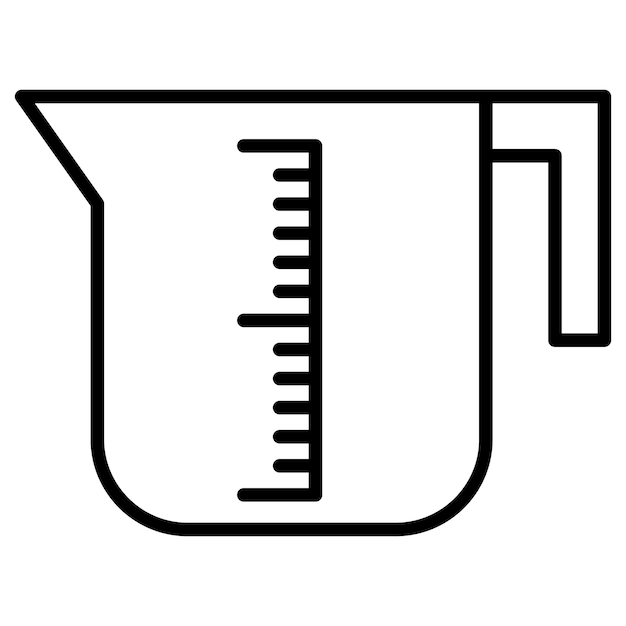Vecteur a measuring cup with a ruler on it