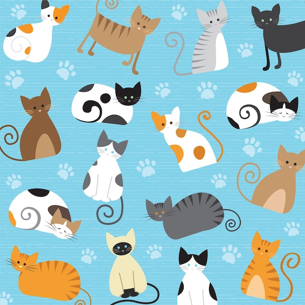 Meaw Pattern Vecteur