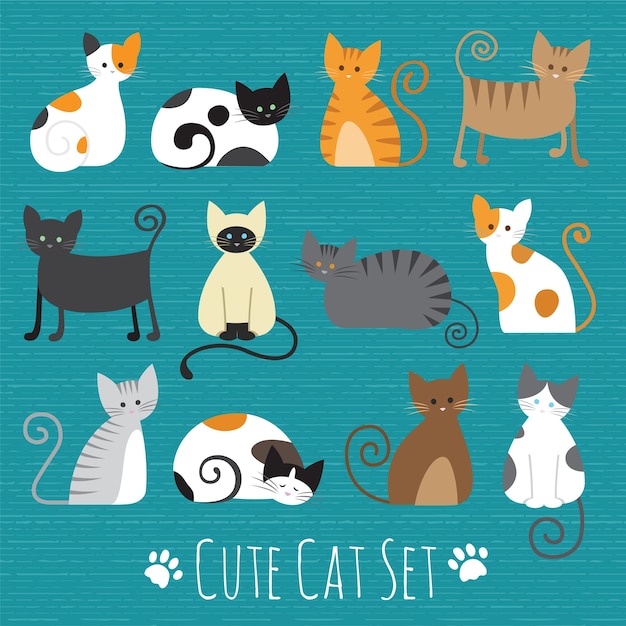 Meaw Set Vector