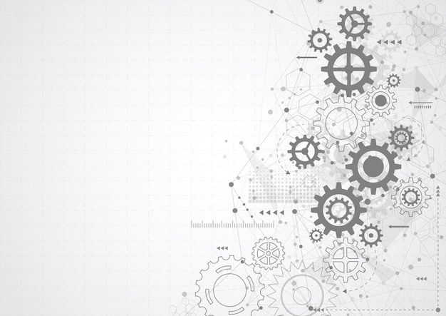 Vecteur mécanisme abstrait de la roue d'engrenage arrière-plan technologie de la machine illustration vectorielle