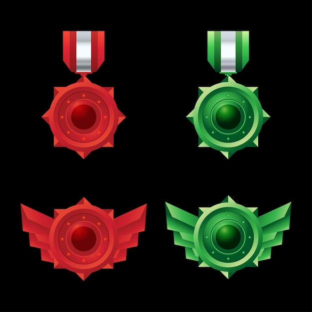Médaille 3d ronde vectorielle avec quelques variations