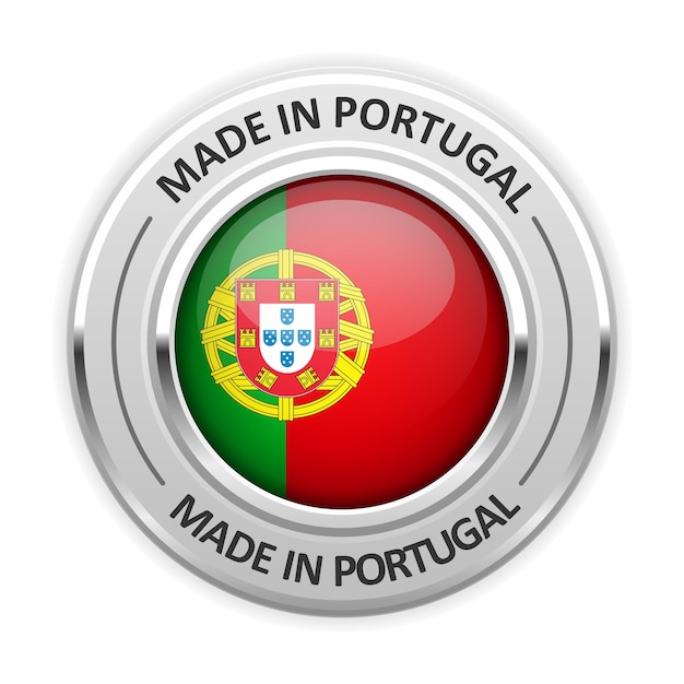 Médaille D'argent Made In Portugal Avec Drapeau