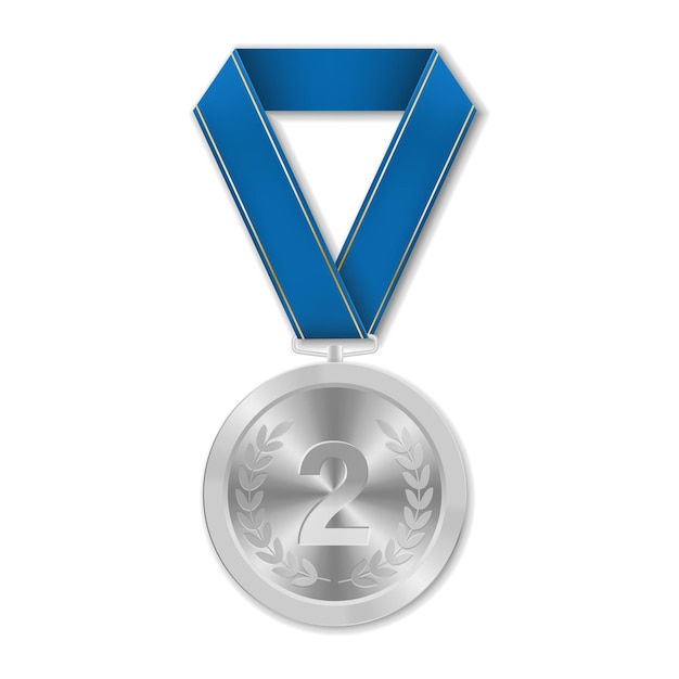 Médaille d'argent avec numéro Illustration de formes géométriques
