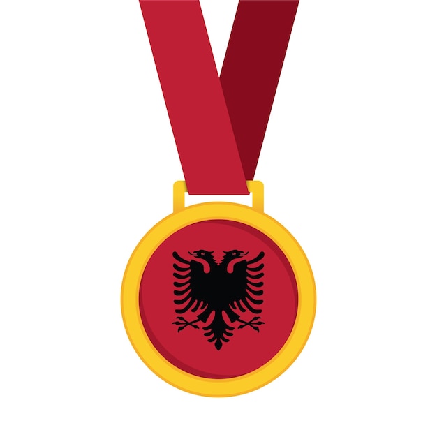 Médaille d'or du drapeau national de l'Albanie