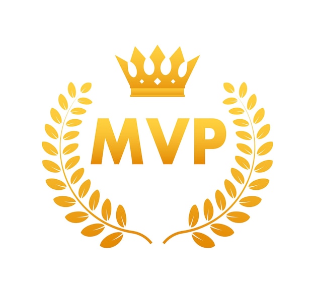 Médaille d'or MVP sur fond blanc Illustration de stock vectoriel