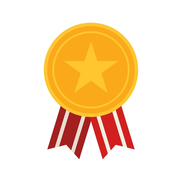 Médaille D'or Avec Ruban Illustration Vectorielle