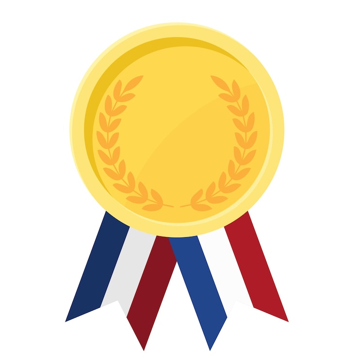 Vecteur médaille d'or avec des rubans de drapeau néerlandais pour les gagnants