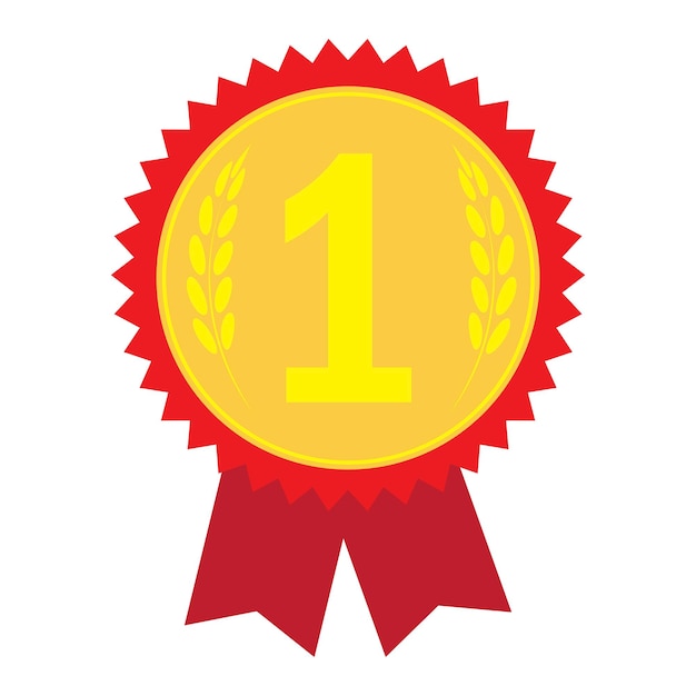 Médaille Ruban Rouge Grande Conception à Toutes Fins Prix Du Gagnant Numéro Un Prix Gagnant Image De Stock Illustration Vectorielle