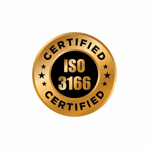 Vecteur médaille standard iso 3166 - codes pays signe iso, vecteur