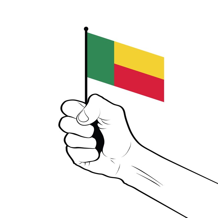 Vecteur médaille des vainqueurs de la première place du drapeau national du bénin