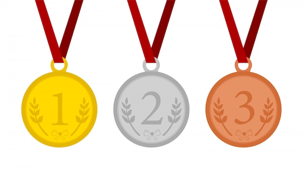 Médailles Médaille Pour La Première, Deuxième Et Troisième Place.