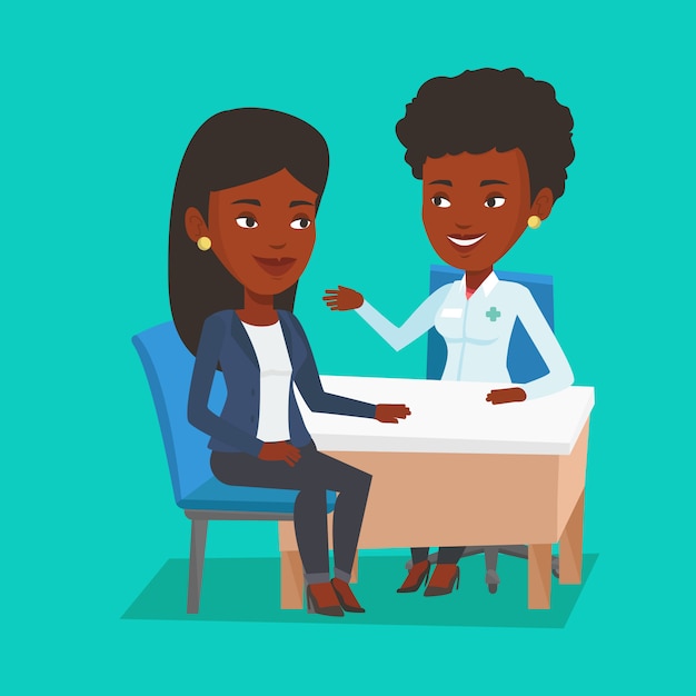 Médecin consultant patient masculin au bureau.