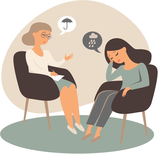 Médecin en consultation avec une patiente déprimée