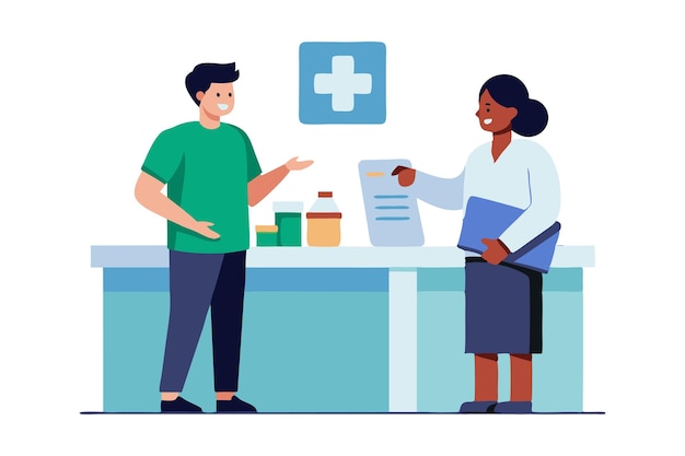 Le médecin consulte le patient dans une clinique médicale moderne
