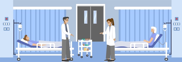 Le médecin examine et discute de l'état du patient à l'hôpital
