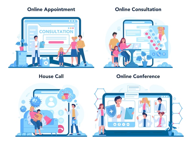 Médecin De Famille Et Ensemble De Plates-formes Ou De Services En Ligne De Soins De Santé Généraux.