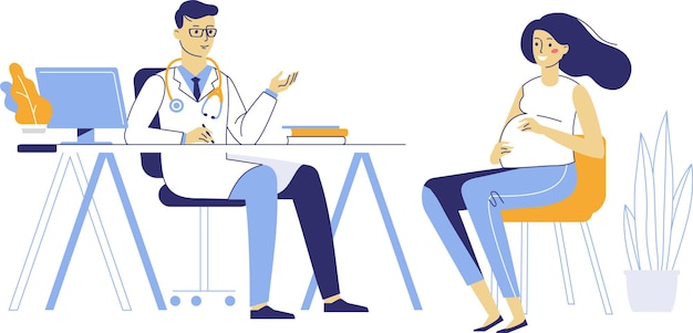 Médecin et femme enceinte dans une clinique médicale